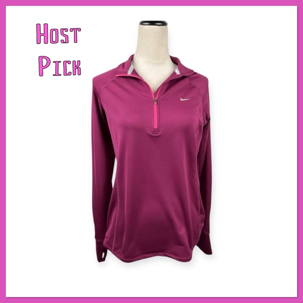 🔥 Host Pick 🔥Nike magenta dri fit quarter zip pullover jacket size medium